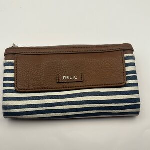 Relic Brown and Navy Striped Wallet